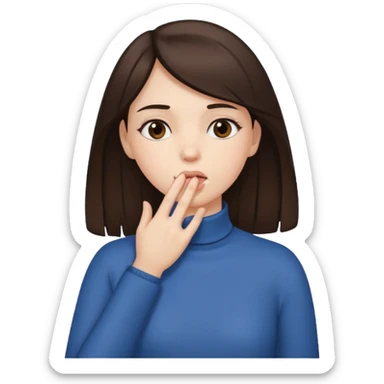 Brunette girl with hand on throat sticker