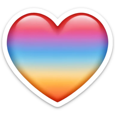 Ombré red orange yellow pink blue  heart 2016 vibes sticker