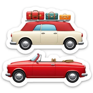 Road trip car packed with luggage and camping gear sticker