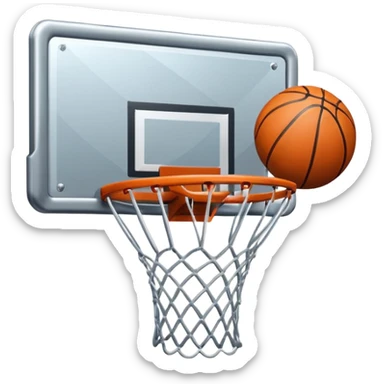 Chrome metallic basketball hoop  sticker