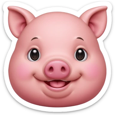 make a emoji of a fat cartoon pig sticker