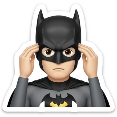 Batman putting his hands to his head sticker