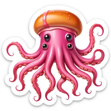  SPAM meat melted pink dripping sauce monalisa squid monster sticker