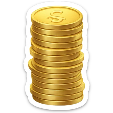 stack of gold coins sticker