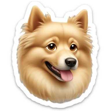 beige spitz dog sticker