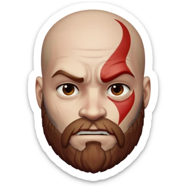 Visage de Kratos du jeu PlayStation sticker