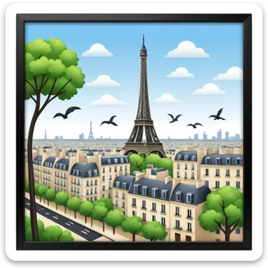 windy day in paris sticker