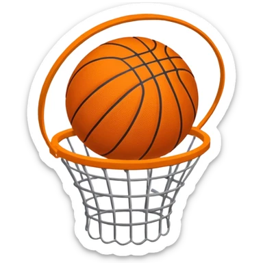 basketball airball emoji, ball missing the basket, whoosh lines sticker