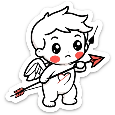 Cupid heartbreak sticker