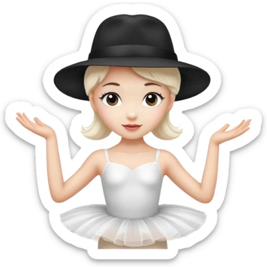 A balerina in with a gangster style sticker