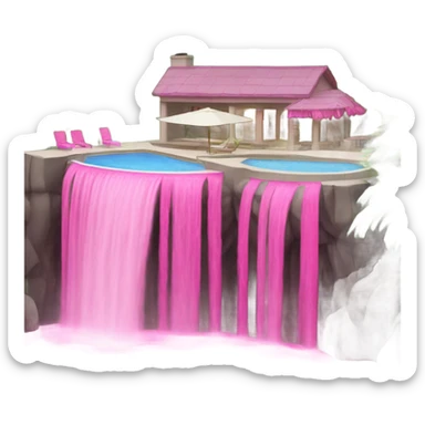 Hot Pink pool with a waterfall  sticker