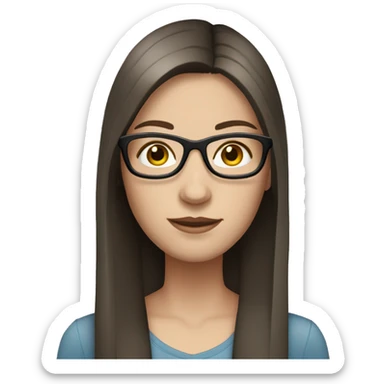 brunette girl with glasses and straight hair and pale skin sticker