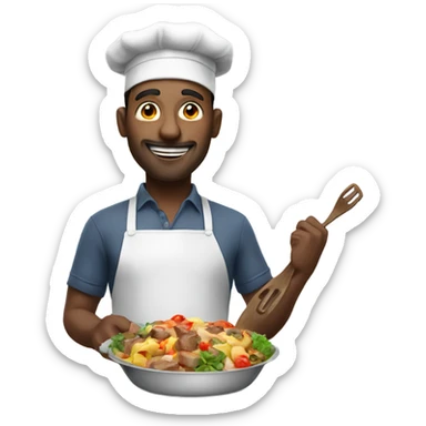 a man who is a good cooker that is enjoying the meal sticker