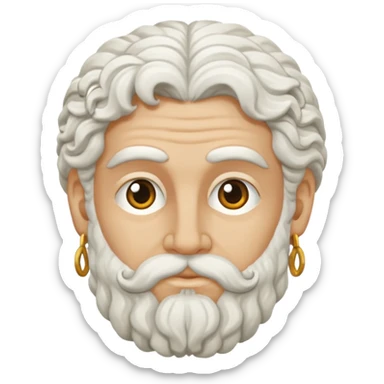 Emoji philosophe grec antique avec tout ce qui sont suivis donc les cheveux bouclés et tout ça quoi les cheveux blancs sticker