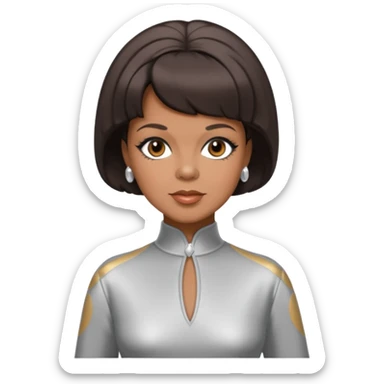 Florence Ballard from The Supremes with dark brown hair, silver outfit sticker