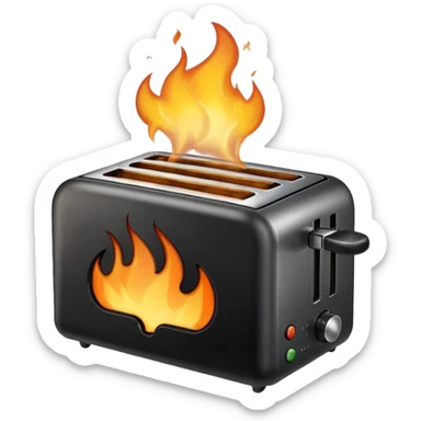burning toaster sticker