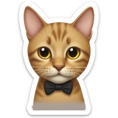 Cat with handlebar mustache sticker