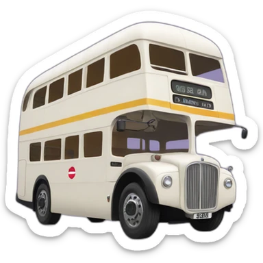 londonian bus with queen elisabeth II sticker