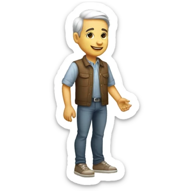 an old restaurant owner, a young blogger in youth clothes, shaking hands, both with light skin, in great detail, in full height sticker