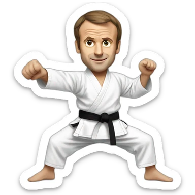 Emmanuel Macron doing karate sticker