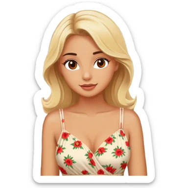 blonde model, brown eyes, honeymoon traveling in italy sticker