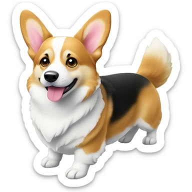 welsh corgi pembroke on grassy field sticker