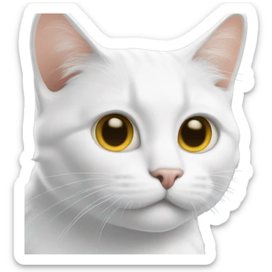 Un chat blanc avec une tache foncée sur sa tête  sticker