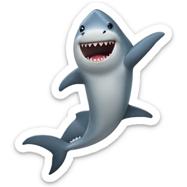 a shark with doing ballet sticker