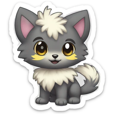  High quality detailed Cute Cool Kawaii stylish Pretty Chibi Fur-Sona Shiny Colorful Sparkly Fakemon Full Body sticker