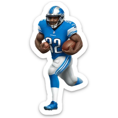 Detroit Lions running back in white jersey  sticker