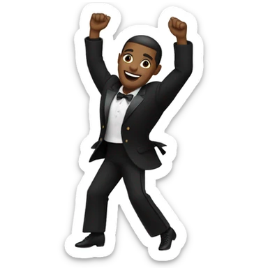 male jazz dancer black attire sticker