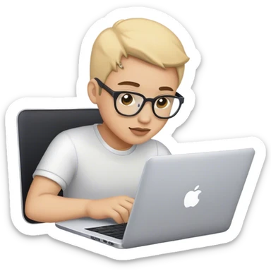 Generate emoji that is working on a laptop  sticker