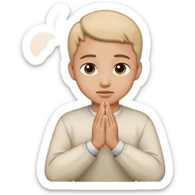 hands clasped in prayer sticker