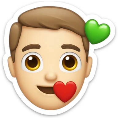 mano con dedo corazon levantado y el resto en puño sticker