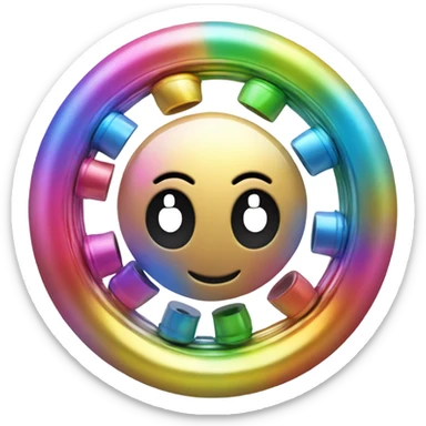 Metal cute Kirby ball driving on 4 car wheels sticker