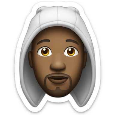 white rapper sticker