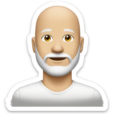 A white bald guy with a beard and stud earrings  sticker