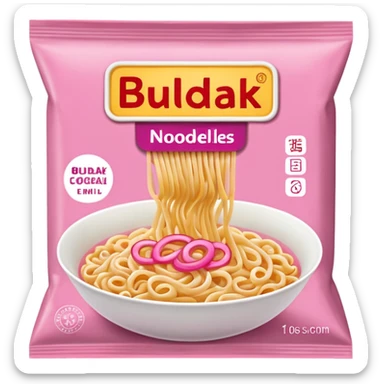 Buldak noodles packet pink original  sticker
