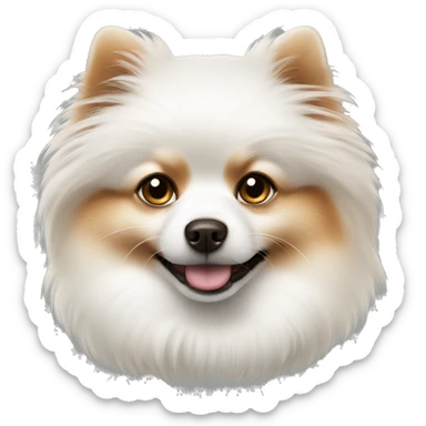 White Pomeranian with brown spots sticker