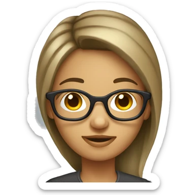 developer nerd girl using a laptop  sticker