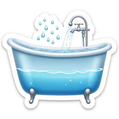 Bathtub full of water sticker