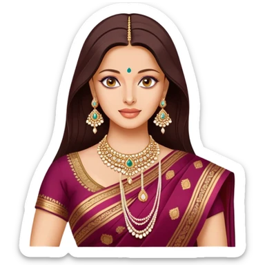 Aishwarya Rai in a saree, traditional Indian outfit, jewelry sticker