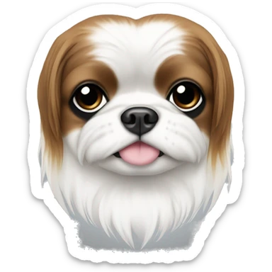Japanese chin white and black asymmetrical face coloring sticker