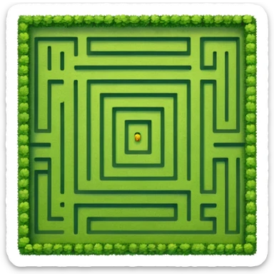 a very simple and short square maze seen from the top, green sticker