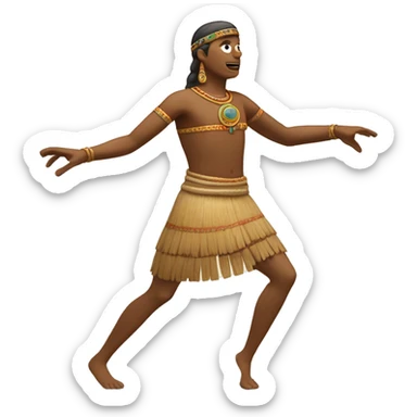 una figura humana estilizada realizando movimientos de danza como en las presentaciones rituales prehispanicas sticker