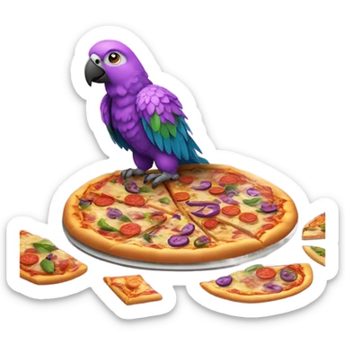 Purple pizzas pirate parrot sticker