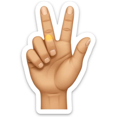 Create an emoji of a right hand. The thumb and middle finger of the right hand are pressed together, with the index finger positioned between them. The remaining fingers are curled into a fist. Add motion lines around the emoji to indicate a downward hand movement. sticker