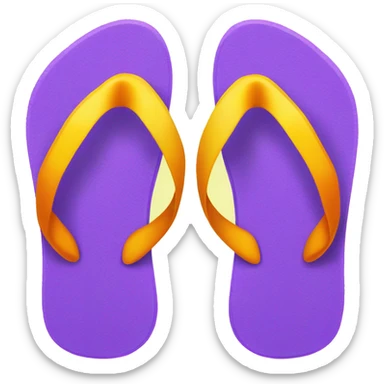 Realistic isolated pair of colorful flip flops sticker