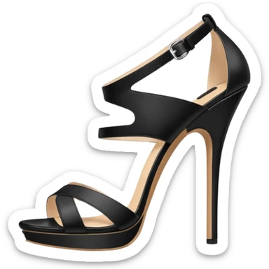 open toe black high heels fullopen sandals sticker
