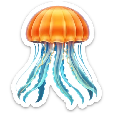 jellyfish with unique design and color but i want a simple one i dont want color orange and blue sticker